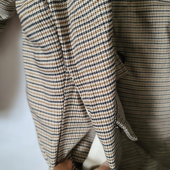 Free People Plaid Dre Cocoon Puffer Jacket Oversized Sz M Brown Button Frnt NWOT - Picture 10 of 16